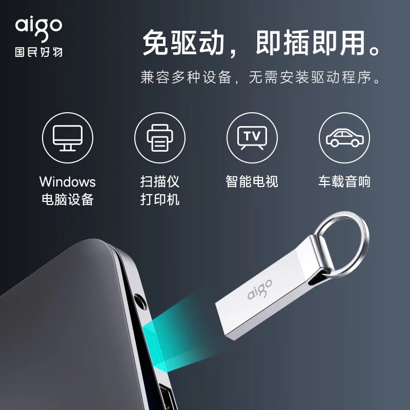 爱国者(AIGO) U盘 U210 32GB 银色高清大图