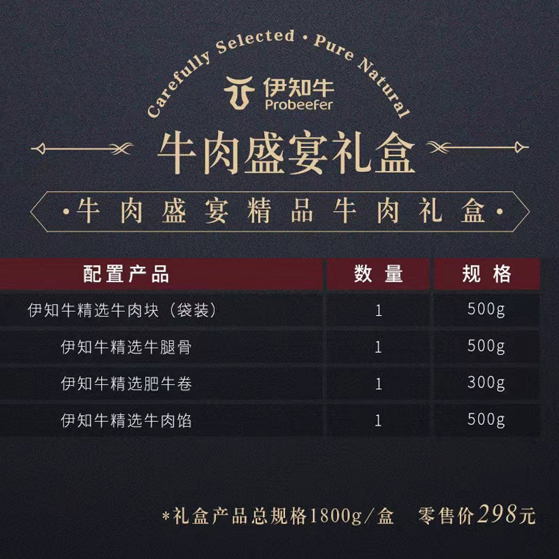 伊知牛·牛肉盛宴精品牛肉礼盒298型高清大图