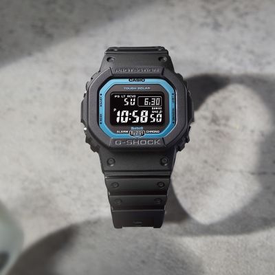 卡西欧CASIO旗舰店手表男小方块电子表G-Shock炫夜之城运动时尚小黑表石英表男GW-B5600GW-B5 GW-B5600-2防水防震