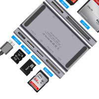 沣标886金属读卡器 usb3.0高速sd tf卡内存卡电脑车载记录仪读卡器CF/SD/MS/M2/TF卡 五卡同读卡器