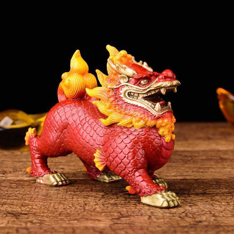 踩八卦 故宫铜纯铜风水装饰一对小号玄关阳台摆件_266_882