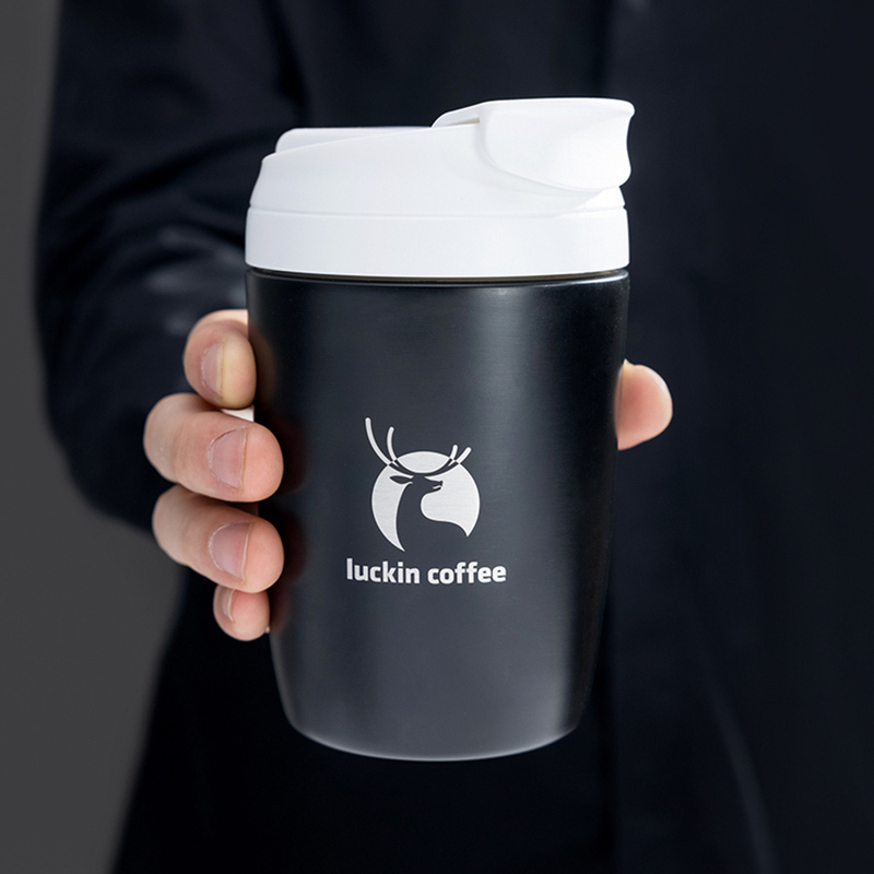 瑞幸咖啡(luckin coffee)奶盖双饮杯咖啡杯便携不锈钢保温杯