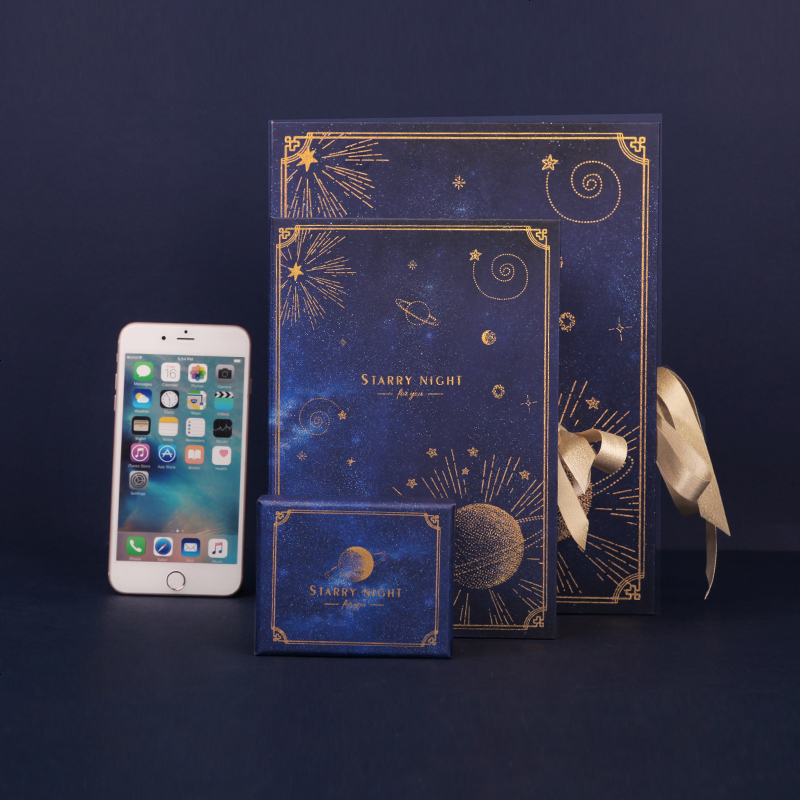 繁星之夜星空太空礼盒礼品包装盒子礼物包装袋纸盒七夕情人节