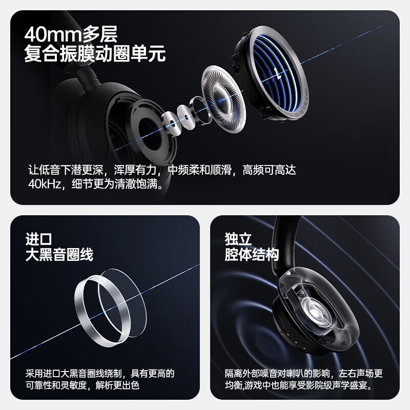 漫步者花再Halo Space 头戴式无线蓝牙耳机 主动降噪 游戏氛围桌搭 RGB深渊镜 适用苹果华为小米 破晓白高清大图