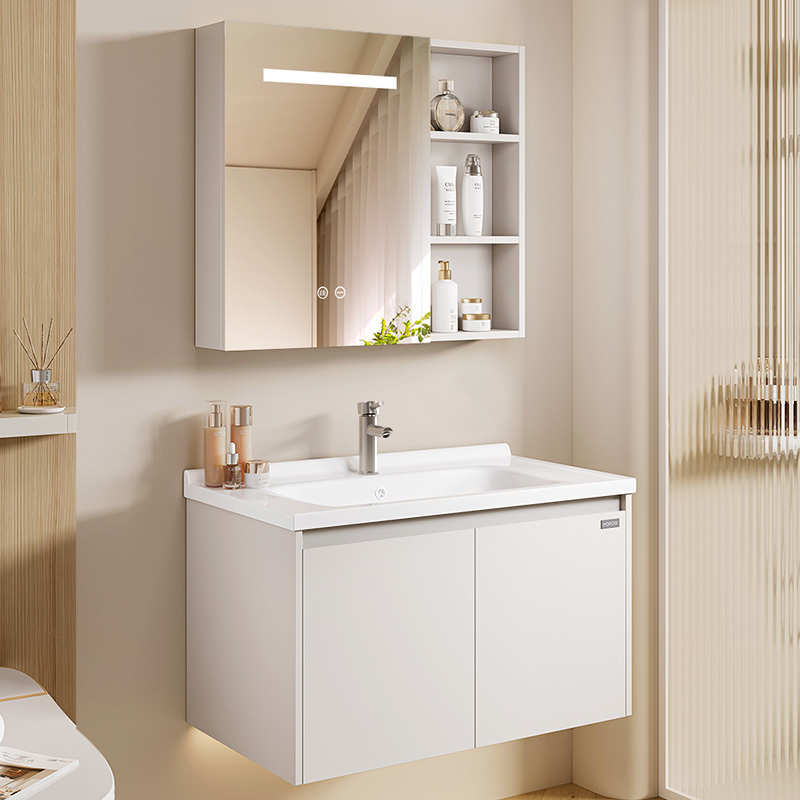 柜实木浴室柜组合台上盆洗手洗脸盆柜组合 挂墙式洗漱台[7天内发货]