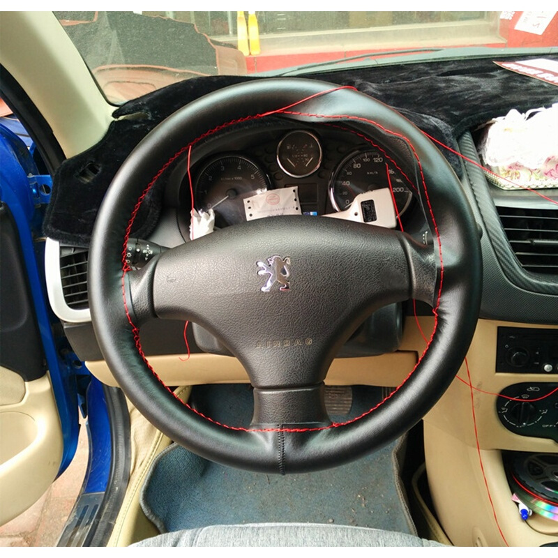 汽车方向盘套通用型方向盘套真皮手缝把套头层牛皮车把套现代