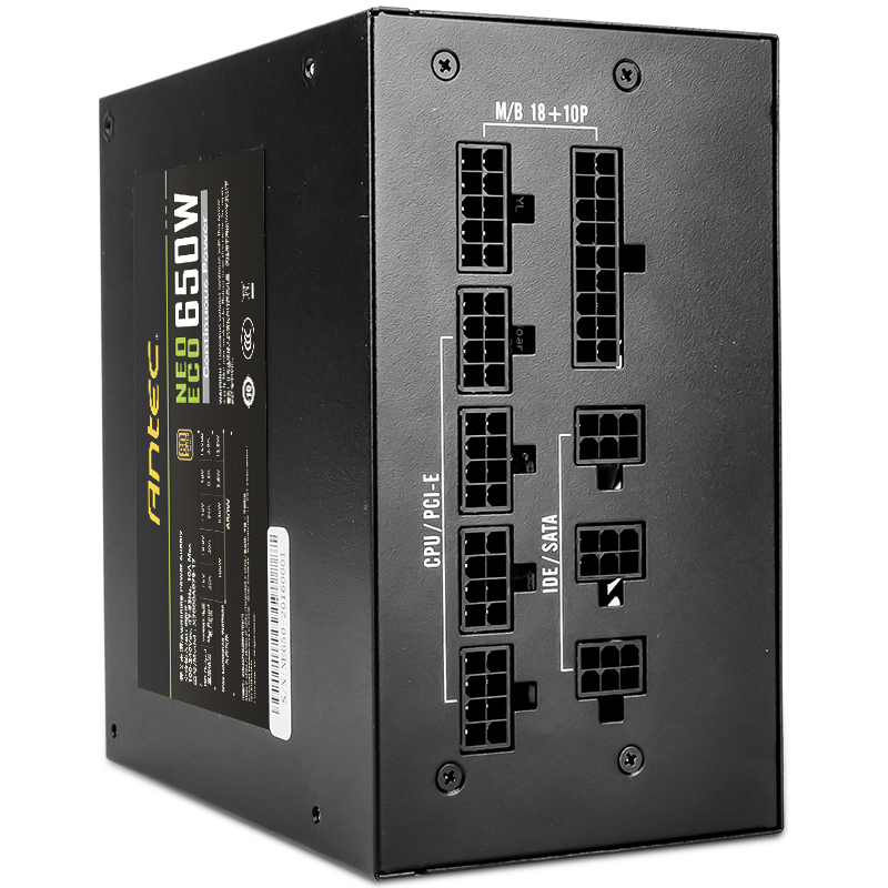 安钛克 Antec NE650金牌全模组/7年换新/全日系电容/寿命更持久/支持风扇启停/双8pin电脑主机机箱电源