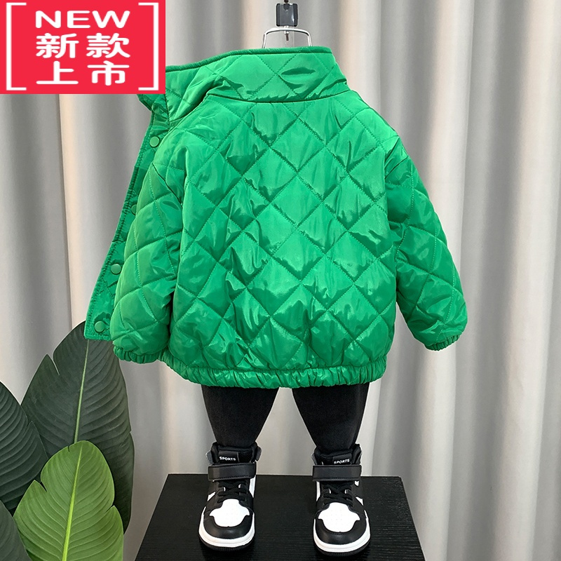 可莉允韩国男童加绒外套2022秋冬新款帅气男孩夹克儿童夹棉棒球服潮上衣棉服