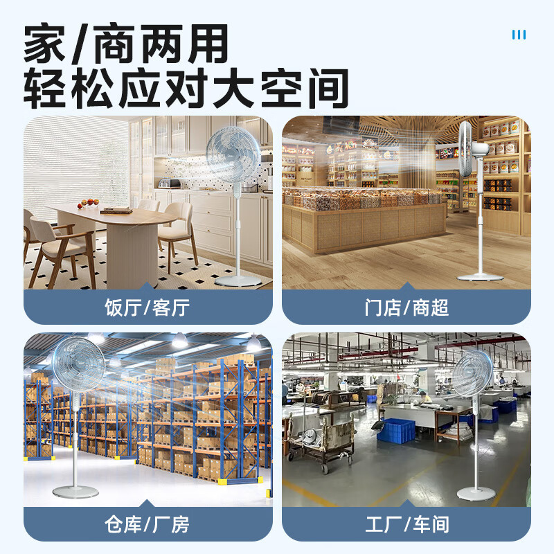 美的(Midea)电风扇立式风扇家用大风力风扇卧室宿舍摇头轻音落地扇工业20吋大头扇高效节能电扇 FS45-23D