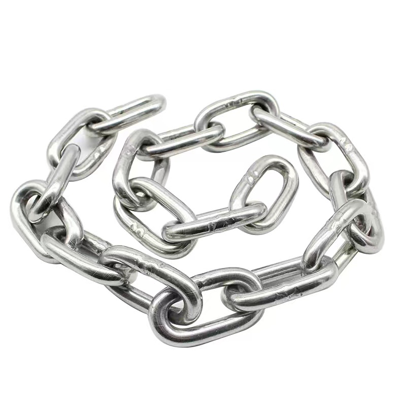 迅众 304不锈钢晾衣绳室外防滑链条晒衣绳防风凉衣绳子铁链挂钩钢丝绳3mm3米两个弹簧扣高清大图