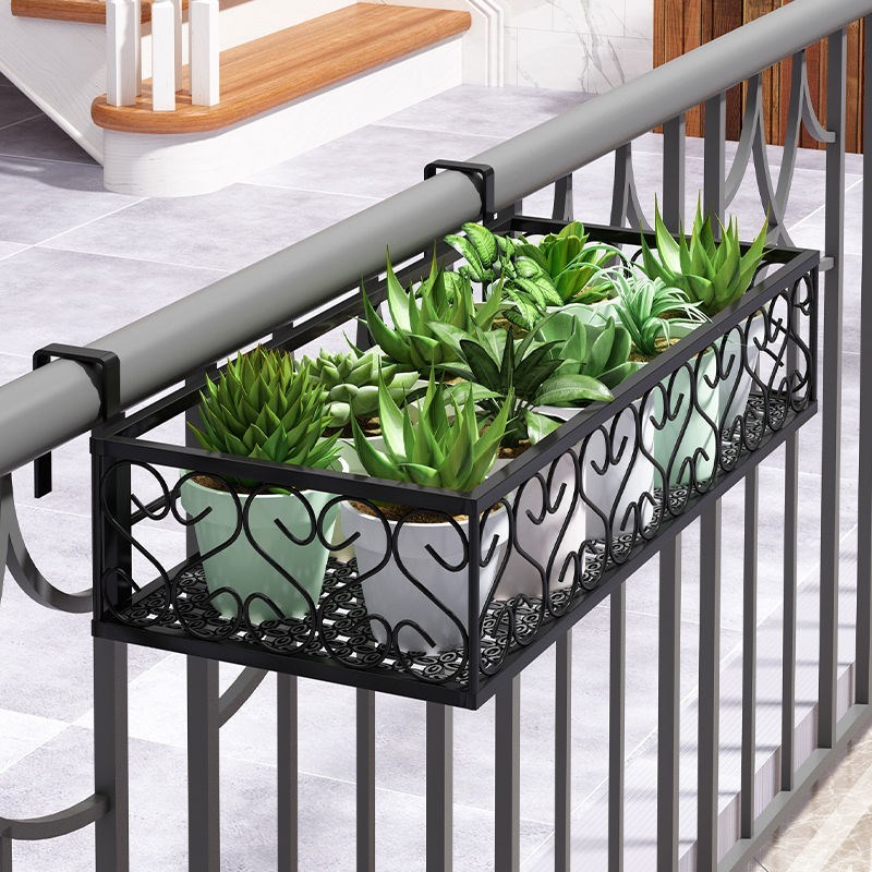 302012cm特小花篮挂架花架置物架阳台挂钩窗外花架悬挂在栏杆上的花架