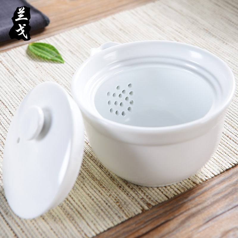 美帮汇德化白瓷旅行茶具套装家用小套收纳陶瓷茶杯便携包粗陶快客杯高清大图