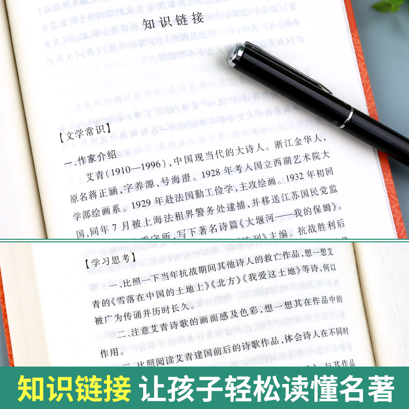 艾青诗选+海子的诗+戴望舒诗选 [正版]赠考试重点艾青诗选原着九年级上册必读课外书青少年版中国现代诗集初中生初三语文阅读高清大图
