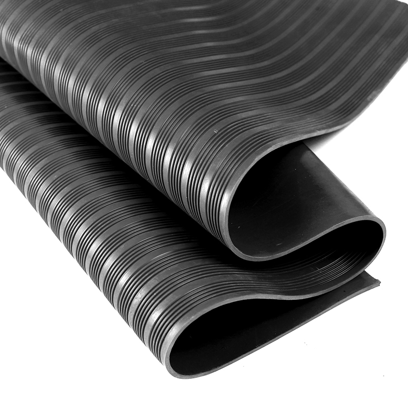 天空桥 绝缘橡胶垫 黑色条纹5mm*1米*5米 10kv 卷高清大图