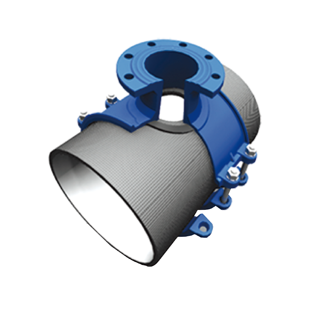 球墨铸铁管马鞍开孔三通管道修补器高清大图