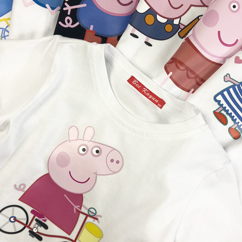 夏装小猪佩奇短袖儿童小孩男童女童t恤女网红乔治佩琪衣服