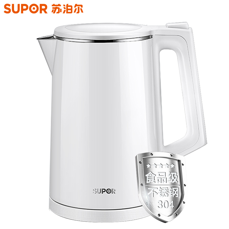 苏泊尔（SUPOR）电水壶双层保温防烫 品牌温控器 无缝内胆 自动断电 防干烧 家用SW-15J318