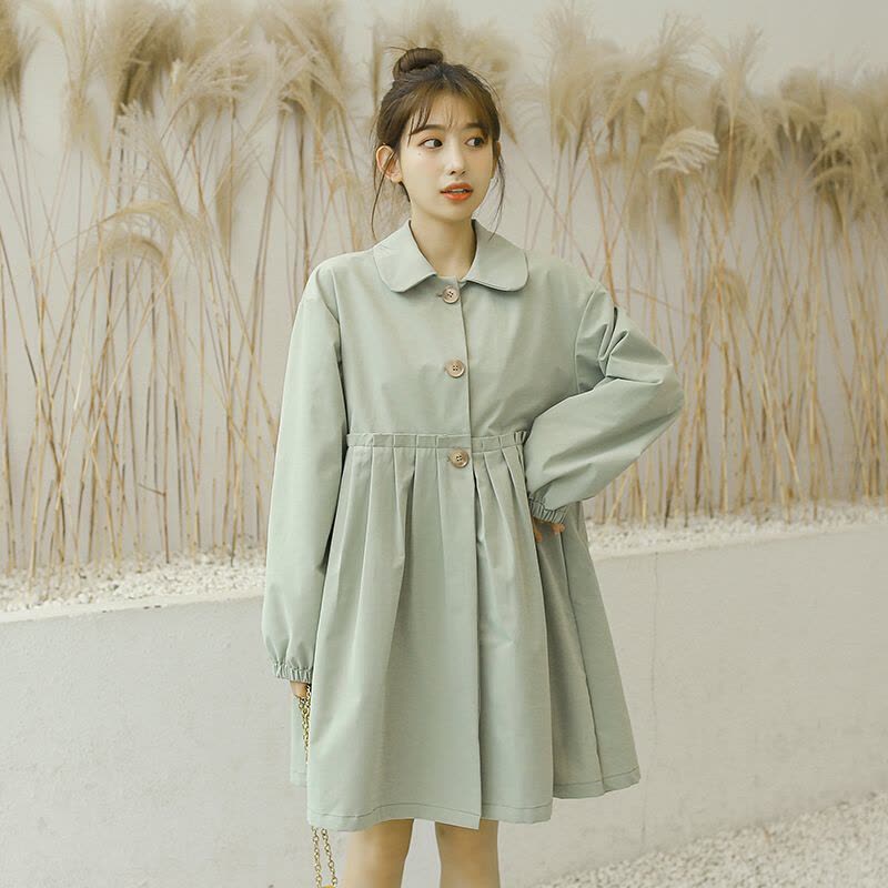 迪鲁奥(DILUAO)孕妇装秋装外套风衣女中长款2021新款时尚款秋冬季韩版宽松大码孕妇上衣图片