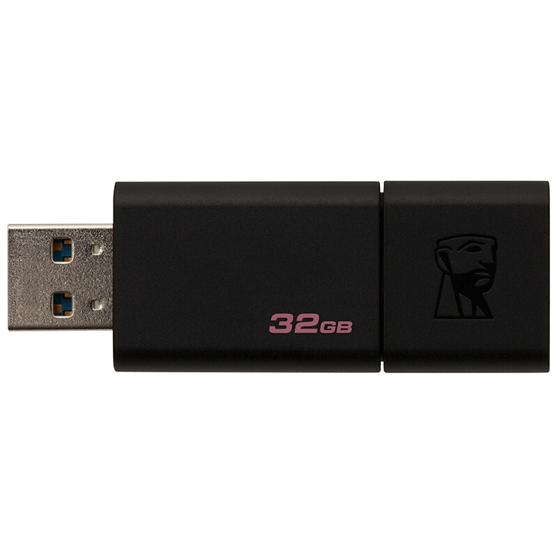滑盖设计U盘DT100G3金士顿商务办公U盘 黑色 32G