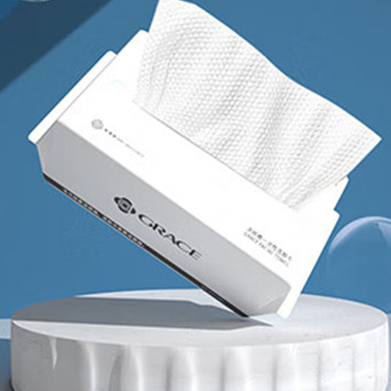 洁丽雅洁面巾60抽*3包全棉加厚珍珠纹抽取式MRJ273-3高清大图