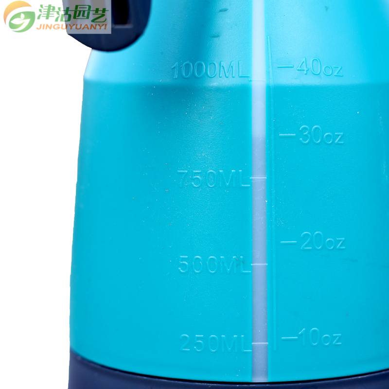 津沽园艺 气压喷壶 1L 水位可视 孔雀蓝树脂 家庭园艺喷水壶 结实耐用喷壶 1个