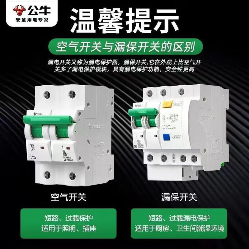 公牛小型空开 LB5-63A/32A-2P空开高清大图
