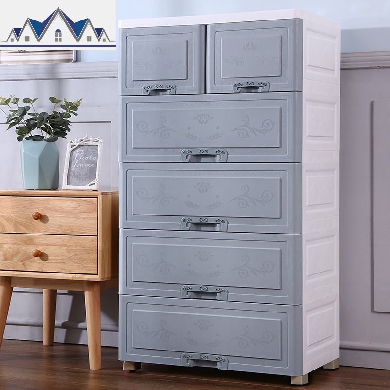 64宽儿童超大号抽屉式收纳柜宝宝玩具整理柜婴儿塑料储物柜五斗柜 三维工匠高清大图