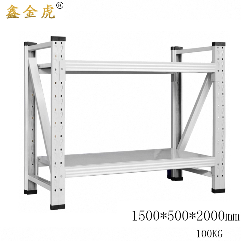 鑫金虎仓储货架铁制置物架二层每层100kg1500*500*2000mm HJ-7组高清大图