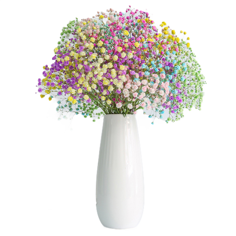 梵尼驼花瓶 花艺干花束满天星勿忘我鲜花真花干花装饰摄影道具花朵台面花瓶 彩色满天星 白色陶瓷花瓶 价格图片品牌报价 苏宁易购义海鸿都家居专营店