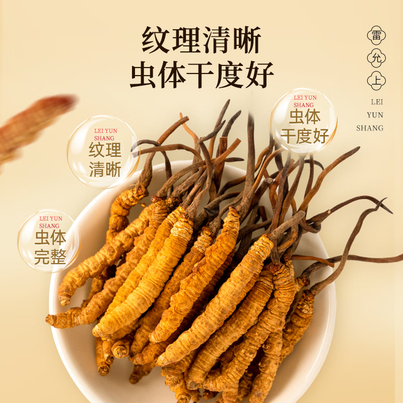 雷允上冬虫夏草礼盒冻干虫体饱满10g