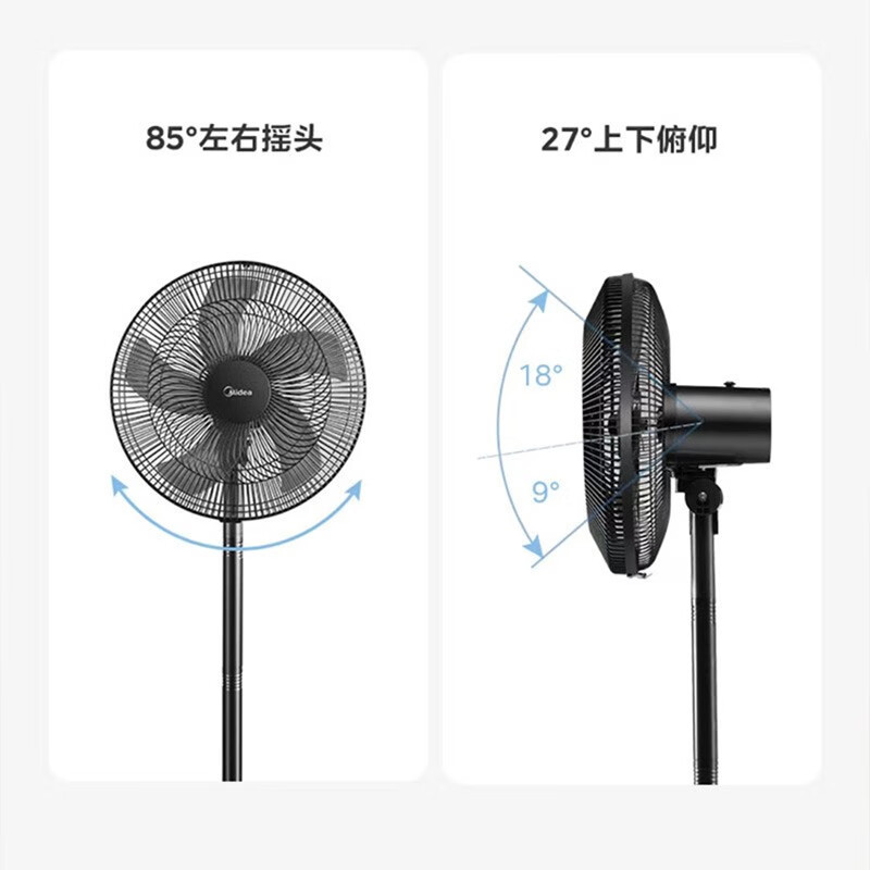 美的(Midea)落地电风扇机械台立两用5叶强风轻音3档可调400mm多用低噪 FSA40UE