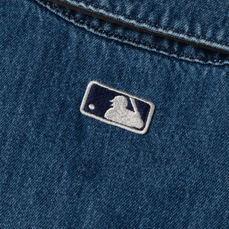 MLB 男女情侣牛仔衬衫 时尚休闲大logo外套 3ADRB0743-50INS