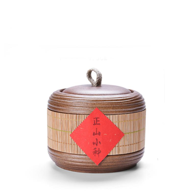 美帮汇茶叶罐 竹韵茶叶罐 大号陶瓷茶叶罐密封罐 茶具配件高清大图