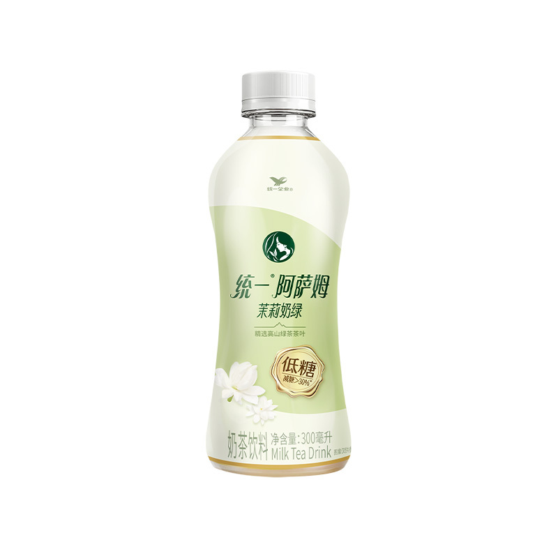 统一阿萨姆300ml*12小瓶茉莉奶绿低糖奶茶休闲下午茶饮料整箱特价批高清大图