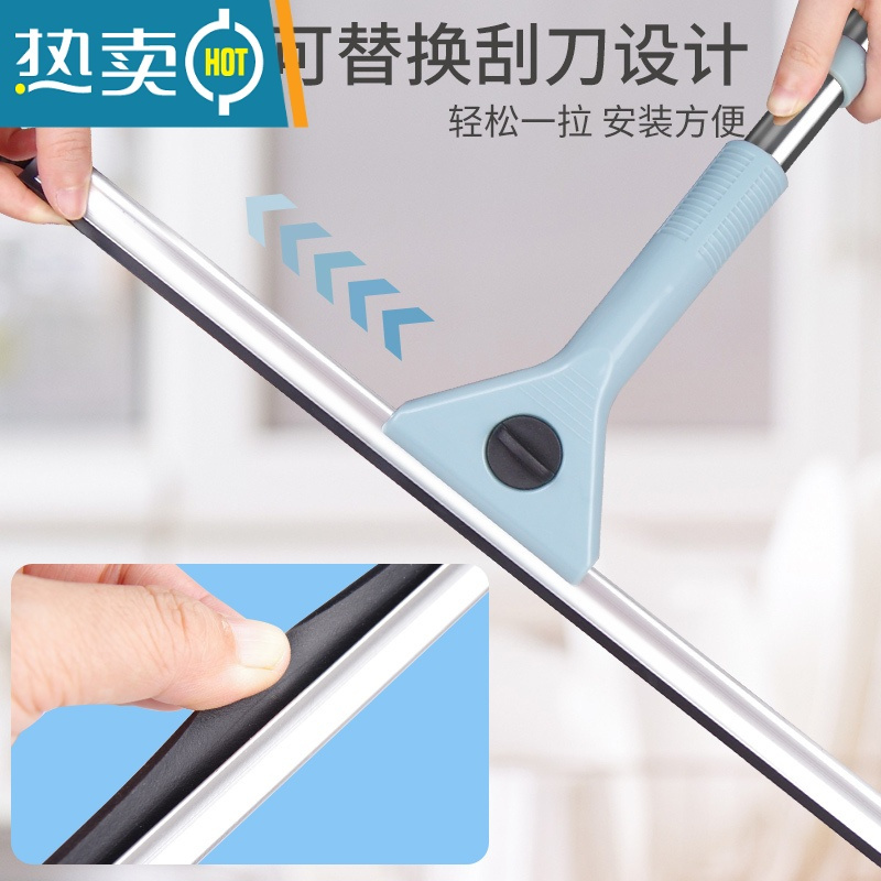 敬平擦玻璃器家用擦窗户刮水器保洁专用工具高层窗外双面清洁洗刮刷 60CM刮刀+1.3米伸缩杆(优质柔软刮条)