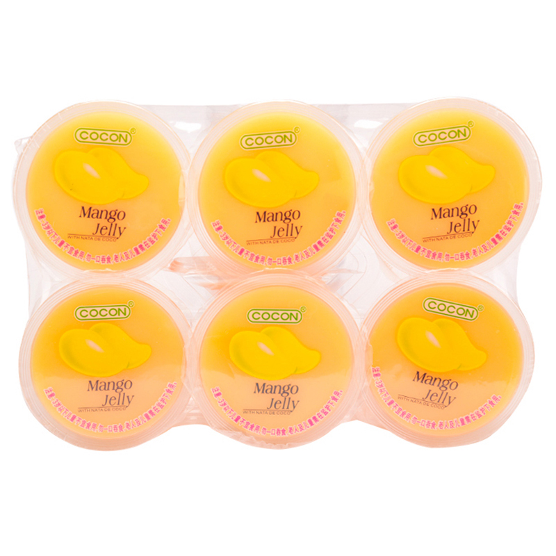 可康(Cocon)果肉进口芒果味果冻布丁椰果粒水果味休闲零食品118g*6杯