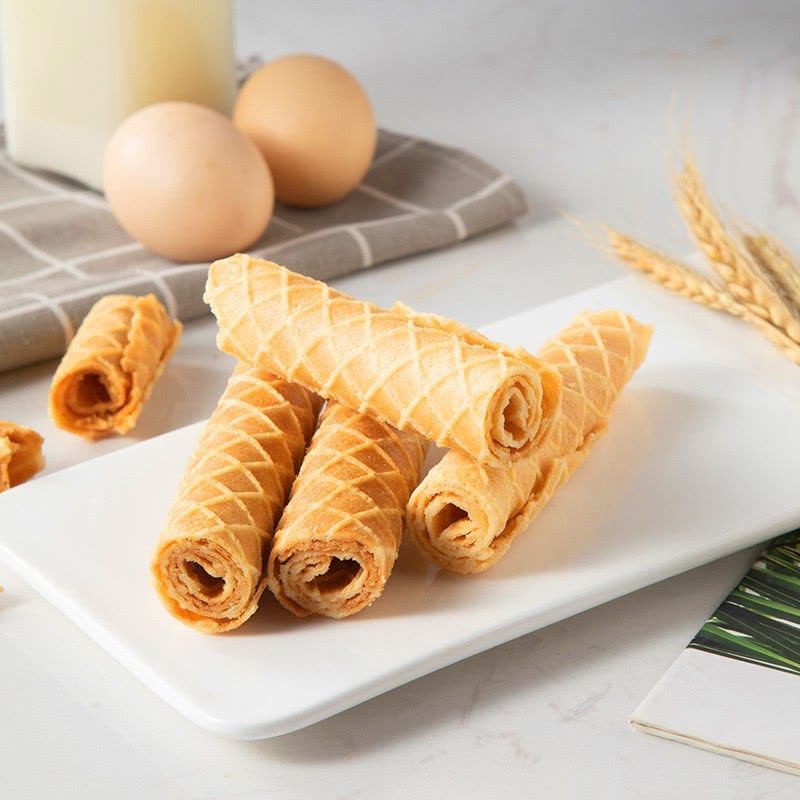 刻凡鲜鸡蛋酥脆休闲解馋饼干早餐怀旧零食奶香味206g*1盒图片