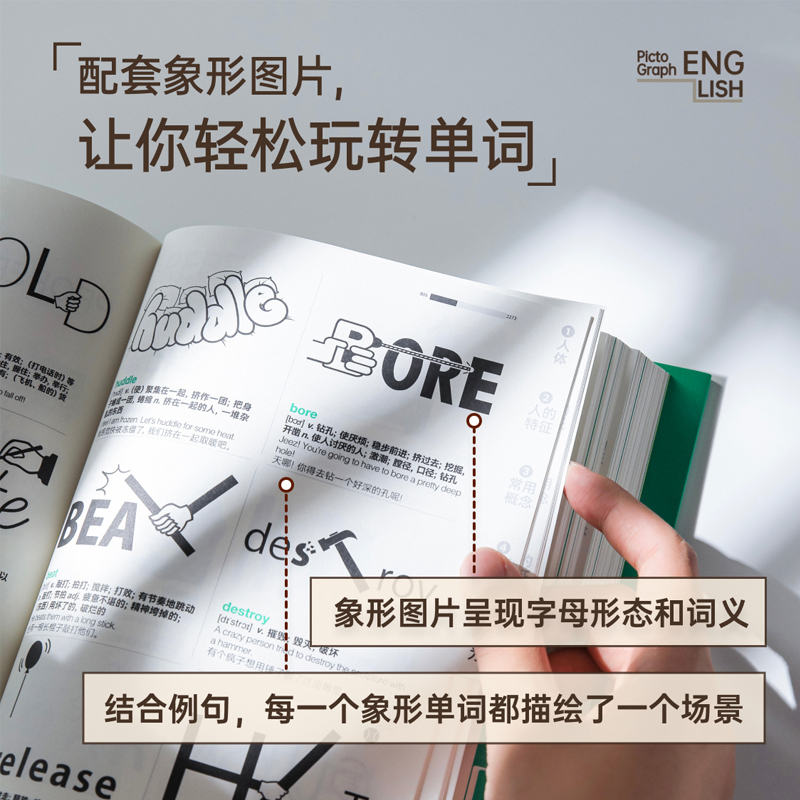 百词斩象形9000词:日常表达 [正版]百词斩象形9000词日常表达情景交际多元世界 英语初中高中词汇单词书科学背单词华