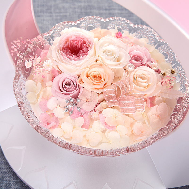 永生花音箱 灯饰节日摆件浪漫多变双音频立体声 智能盐灯音箱