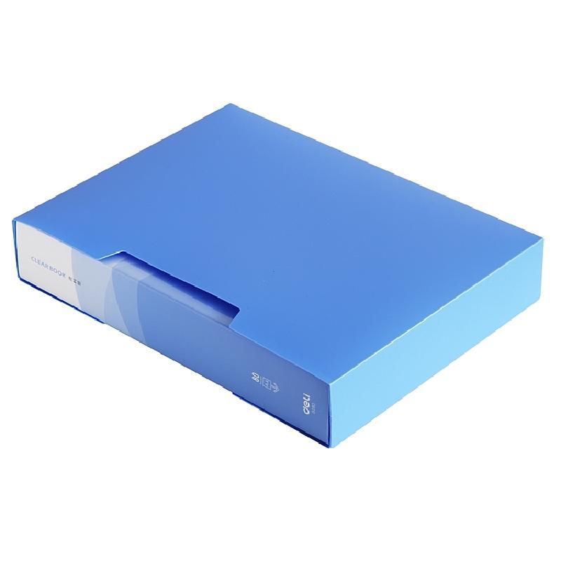 得力5280_80页资料册(蓝)(本)党建资料盒 财务凭证 文件夹 收纳盒 奖状证书收集册 办公用品 文件盒 档案盒
