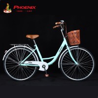 上海凤凰PHOENIX轻便车/通勤自行车普通学生单车24寸/26寸成人城市单车男女复古代步车