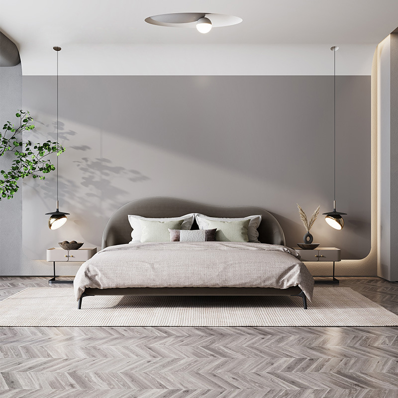 抖鹰现代轻奢双人床简约婚床北欧18米主卧布艺软床ins意大利设计师