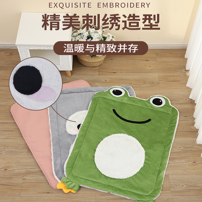 狗垫子睡觉用狗狗睡垫狗窝地垫猫垫宠物地垫猫咪专用毛毯四季通用 企鹅毯M码