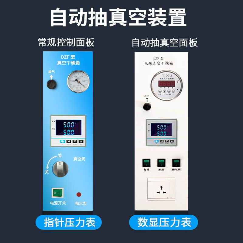 鸣固 恒温智能真空干燥箱 工业测漏烘箱除泡脱泡机消泡箱实验室用品 300w DZF-6020A喷塑内胆高清大图