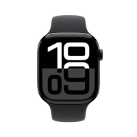 MWYK3CH/B Apple Watch S10 蜂窝 46 毫米亮黑色铝金属表壳 黑色运动型表带-M/L