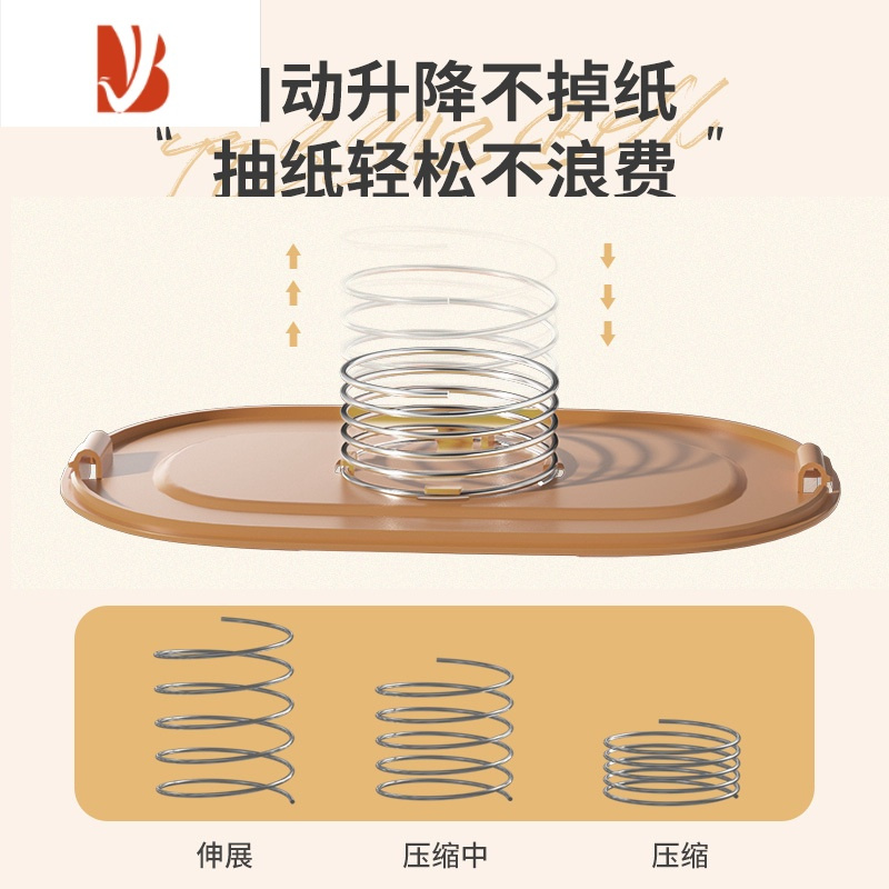 三维工匠纸巾盒家用客厅轻奢餐桌高颜值抽纸盒现代创意餐巾纸收纳盒子 鹅仔黄[升降弹簧 轻松抽纸]