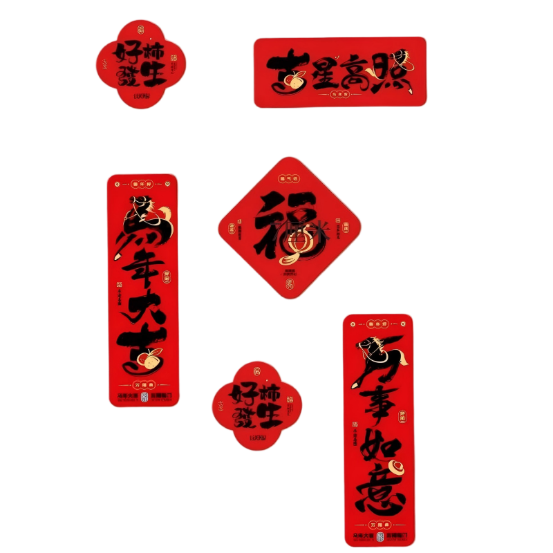 2026马年创意冰箱贴过年个性装饰磁性冰箱乔迁之喜用品乔迁新居 【马年大吉】磁吸冰箱贴（共6个）
