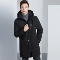 雅鹿羽绒服男2019新款冬季中长款中年男外套加厚男士连帽羽绒衣