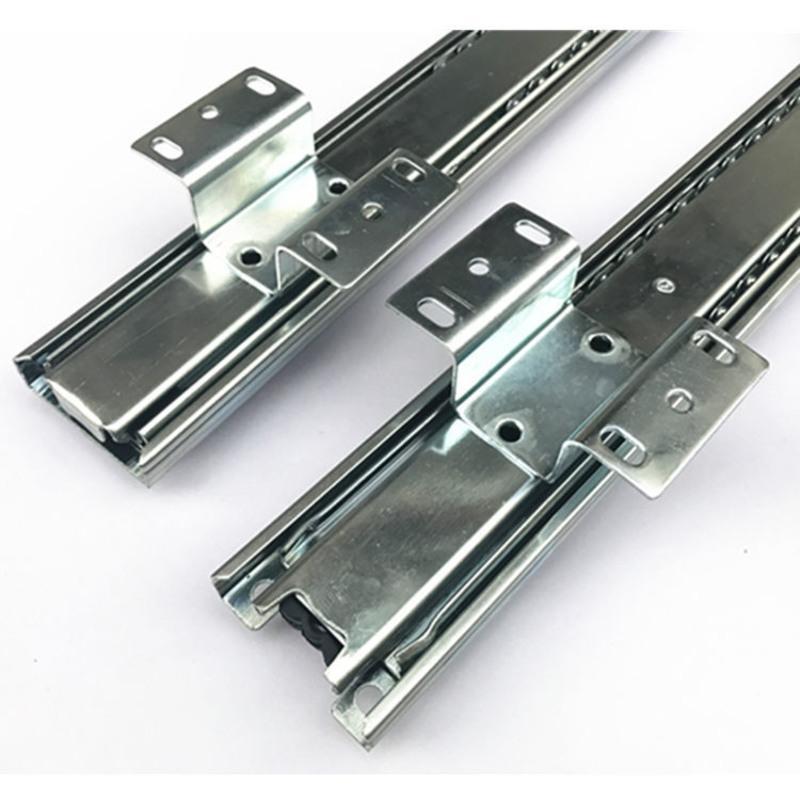 橱柜拉篮轨道加厚抽屉侧装导轨碗柜可调三节侧挂厨房厨柜碗篮滑轨375