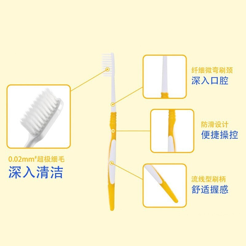 狮王(LION) 细齿洁弹力护龈牙刷 三支高清大图